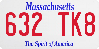 MA license plate 632TK8