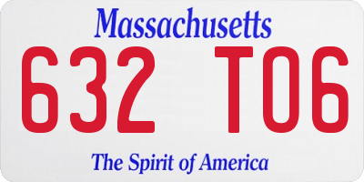 MA license plate 632TO6