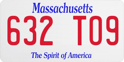 MA license plate 632TO9