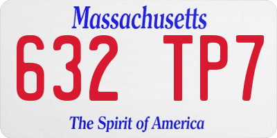 MA license plate 632TP7