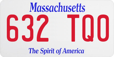 MA license plate 632TQ0