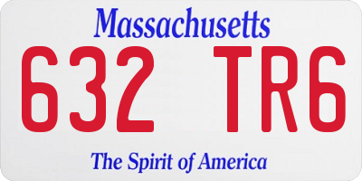MA license plate 632TR6
