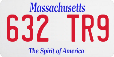 MA license plate 632TR9