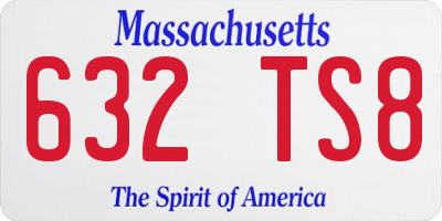 MA license plate 632TS8