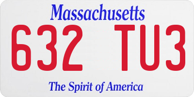 MA license plate 632TU3