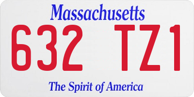 MA license plate 632TZ1