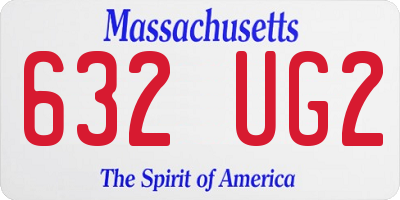 MA license plate 632UG2