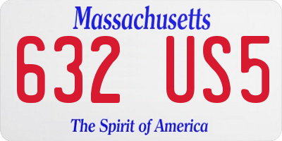 MA license plate 632US5