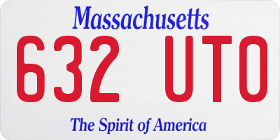 MA license plate 632UT0