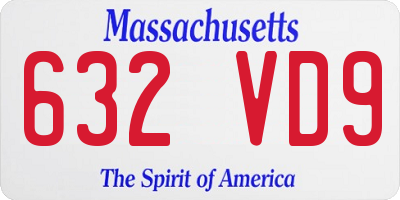 MA license plate 632VD9