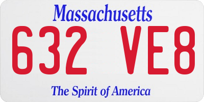 MA license plate 632VE8