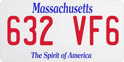 MA license plate 632VF6