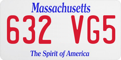MA license plate 632VG5
