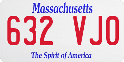 MA license plate 632VJ0