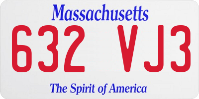 MA license plate 632VJ3
