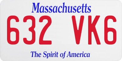 MA license plate 632VK6