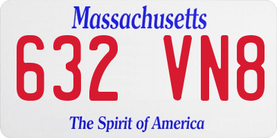 MA license plate 632VN8