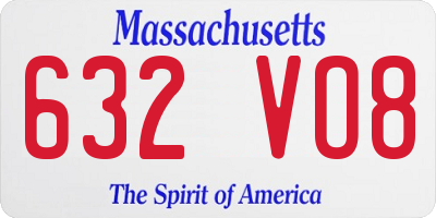 MA license plate 632VO8