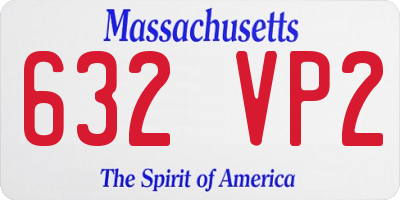MA license plate 632VP2