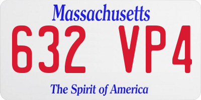 MA license plate 632VP4