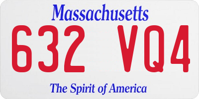 MA license plate 632VQ4