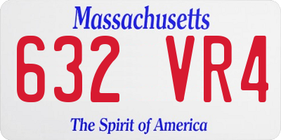 MA license plate 632VR4
