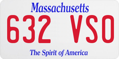 MA license plate 632VS0