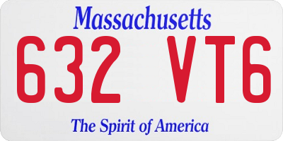MA license plate 632VT6