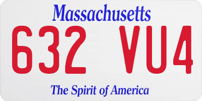 MA license plate 632VU4