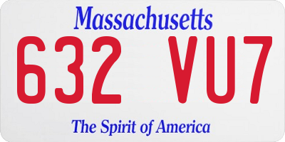 MA license plate 632VU7