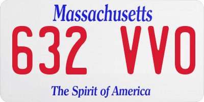 MA license plate 632VV0