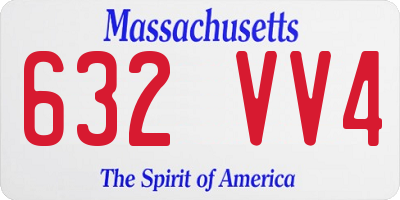 MA license plate 632VV4