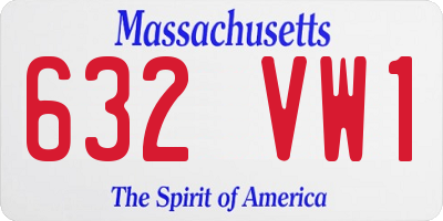 MA license plate 632VW1