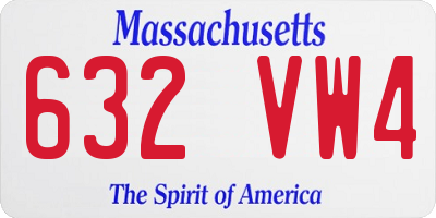 MA license plate 632VW4