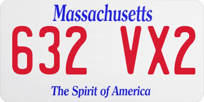 MA license plate 632VX2
