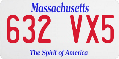 MA license plate 632VX5