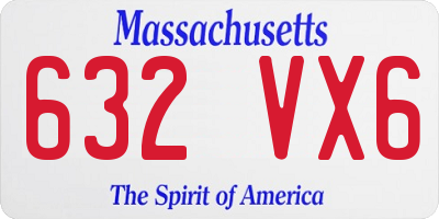 MA license plate 632VX6