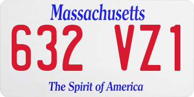 MA license plate 632VZ1