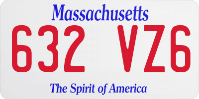 MA license plate 632VZ6