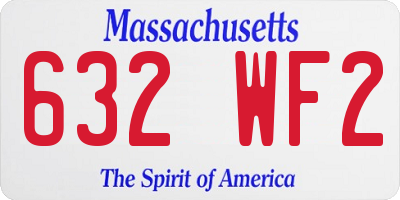 MA license plate 632WF2