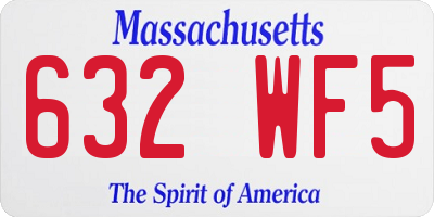 MA license plate 632WF5