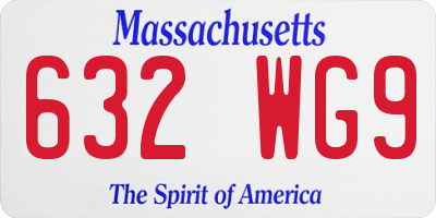 MA license plate 632WG9