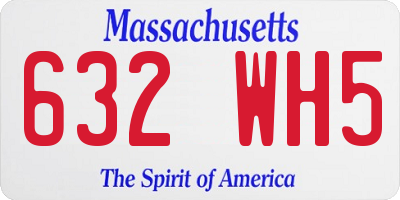MA license plate 632WH5