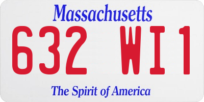 MA license plate 632WI1