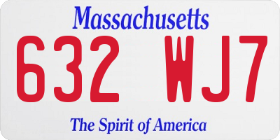 MA license plate 632WJ7