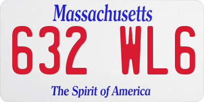 MA license plate 632WL6