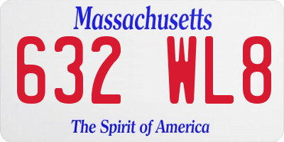 MA license plate 632WL8
