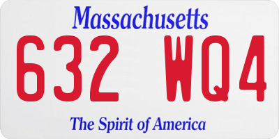 MA license plate 632WQ4
