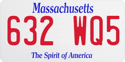 MA license plate 632WQ5