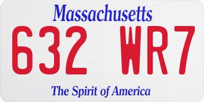 MA license plate 632WR7
